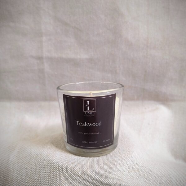 Teakwood Mini Glass Scented Candle