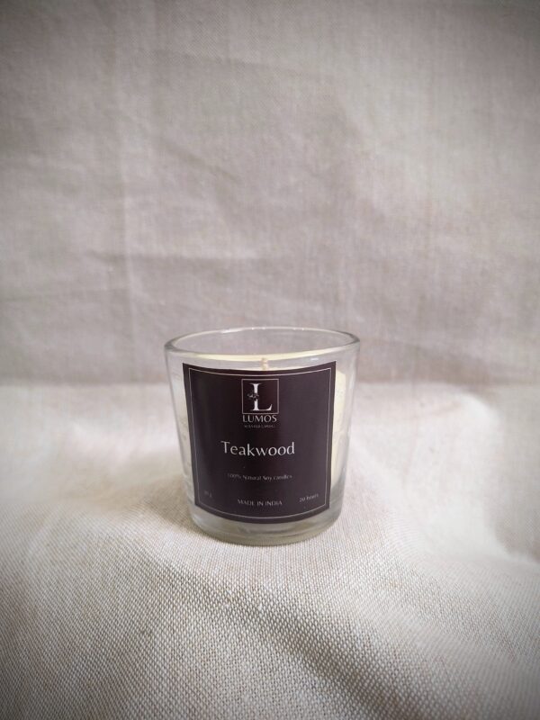 Teakwood Mini Glass Scented Candle