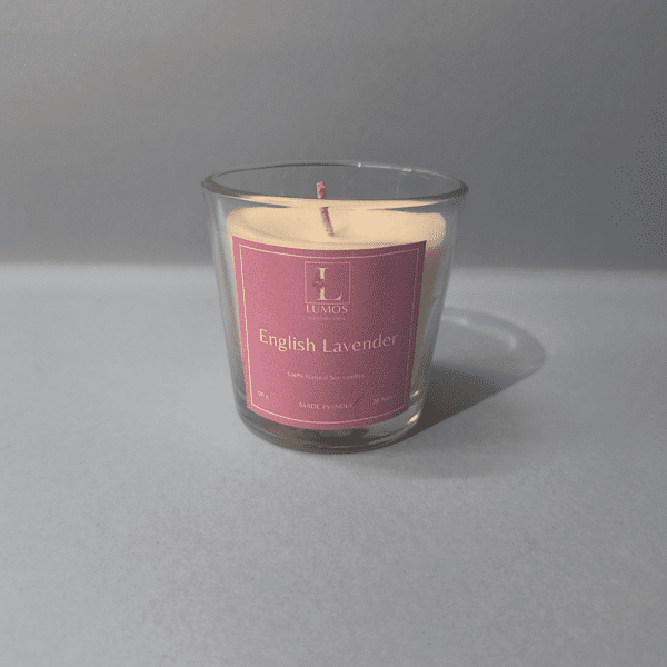 Lavender Mini Glass Scented Candle - Image 3