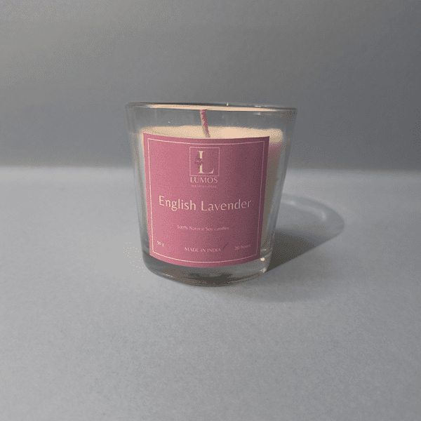 Lavender Mini Glass Scented Candle - Image 2