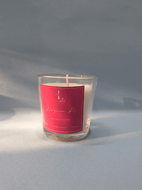 Bulgarian Rose Mini Glass Scented Candle - Image 2