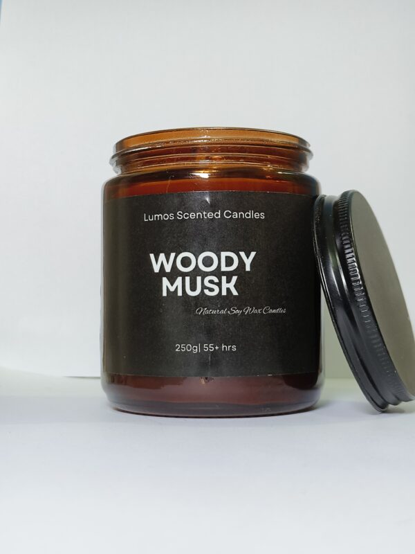 Woody Musk 250g Jar Scented Candle - Image 2